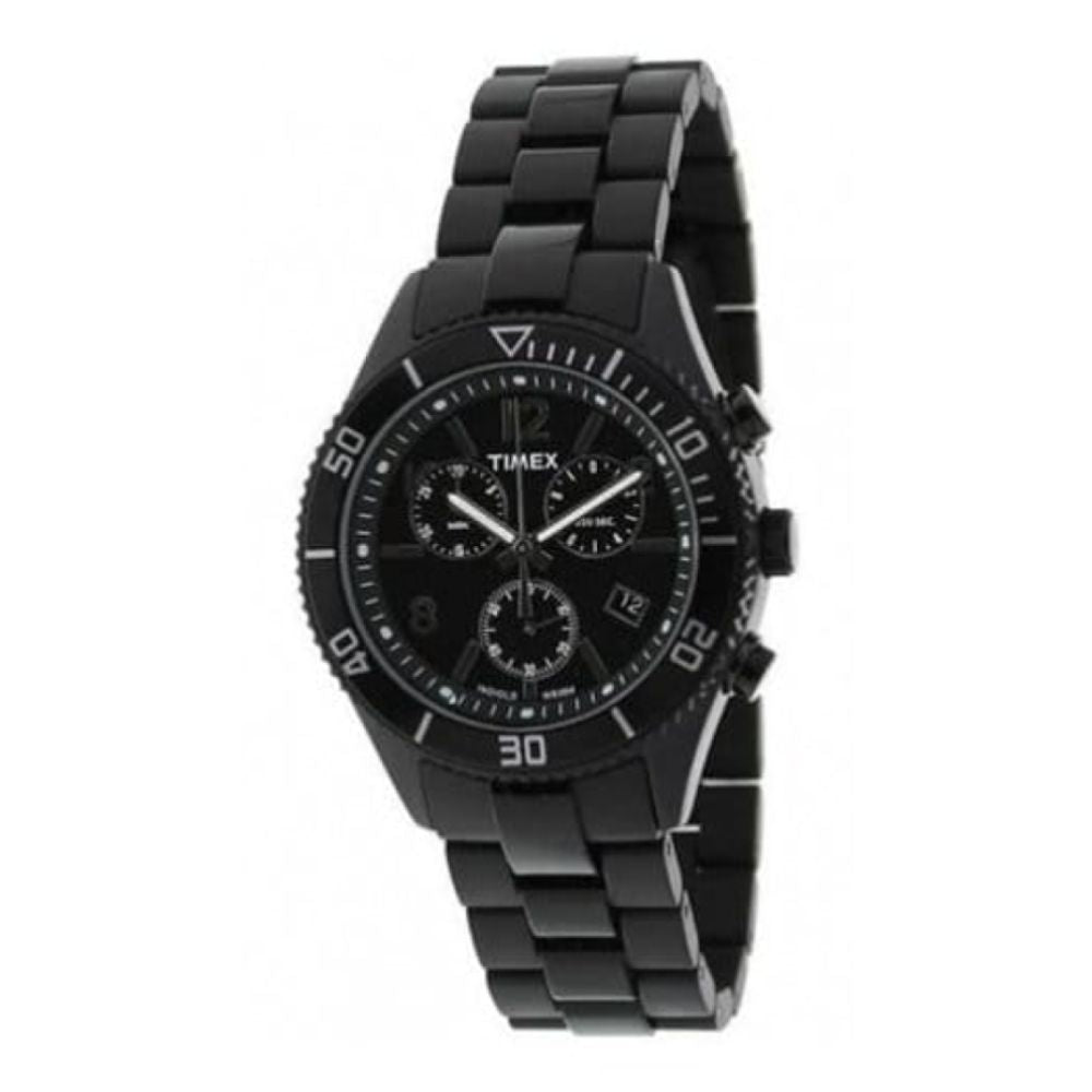 Gents Sport Black Resin & Steel Bracelet Watch
