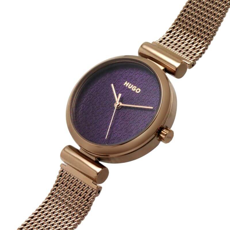#SWEET RG Tone Mesh Strap Purple Dial Ladies Watch