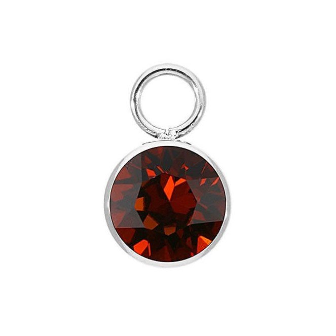 Smoked Amber Charm BOTTONE 10mm (SS)