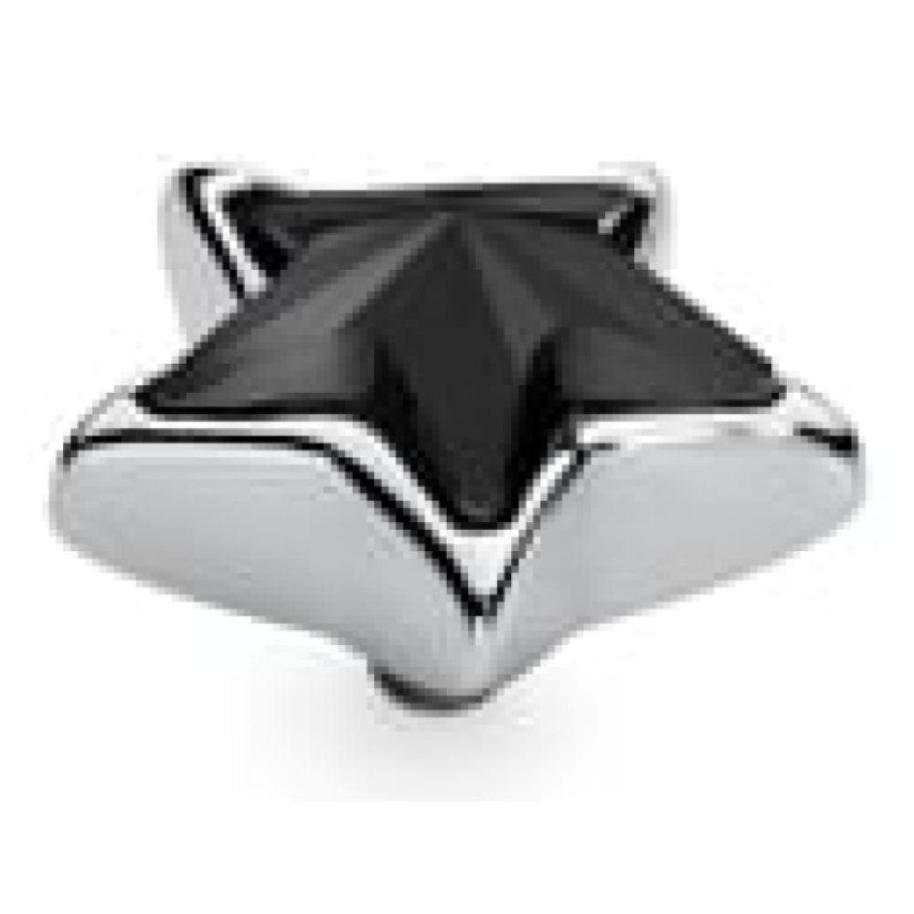 Famosa Stellar 13mm Jet In Stainless Steel Star Ring Top