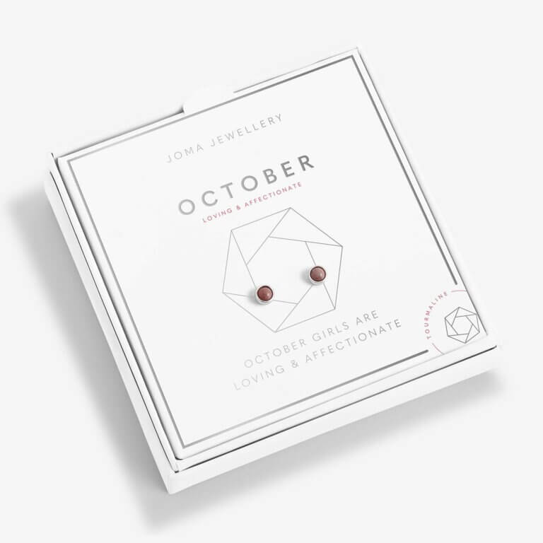 October Tourmaline Birthstone Boxed Earrings