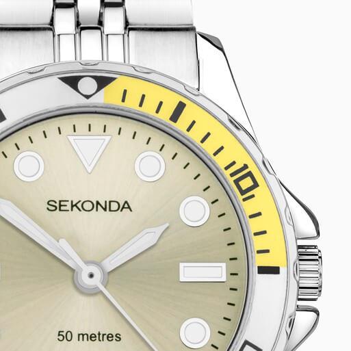 Balearic Yellow Dial With Alloy Case & SS Bracelet Strap Ladies Watch