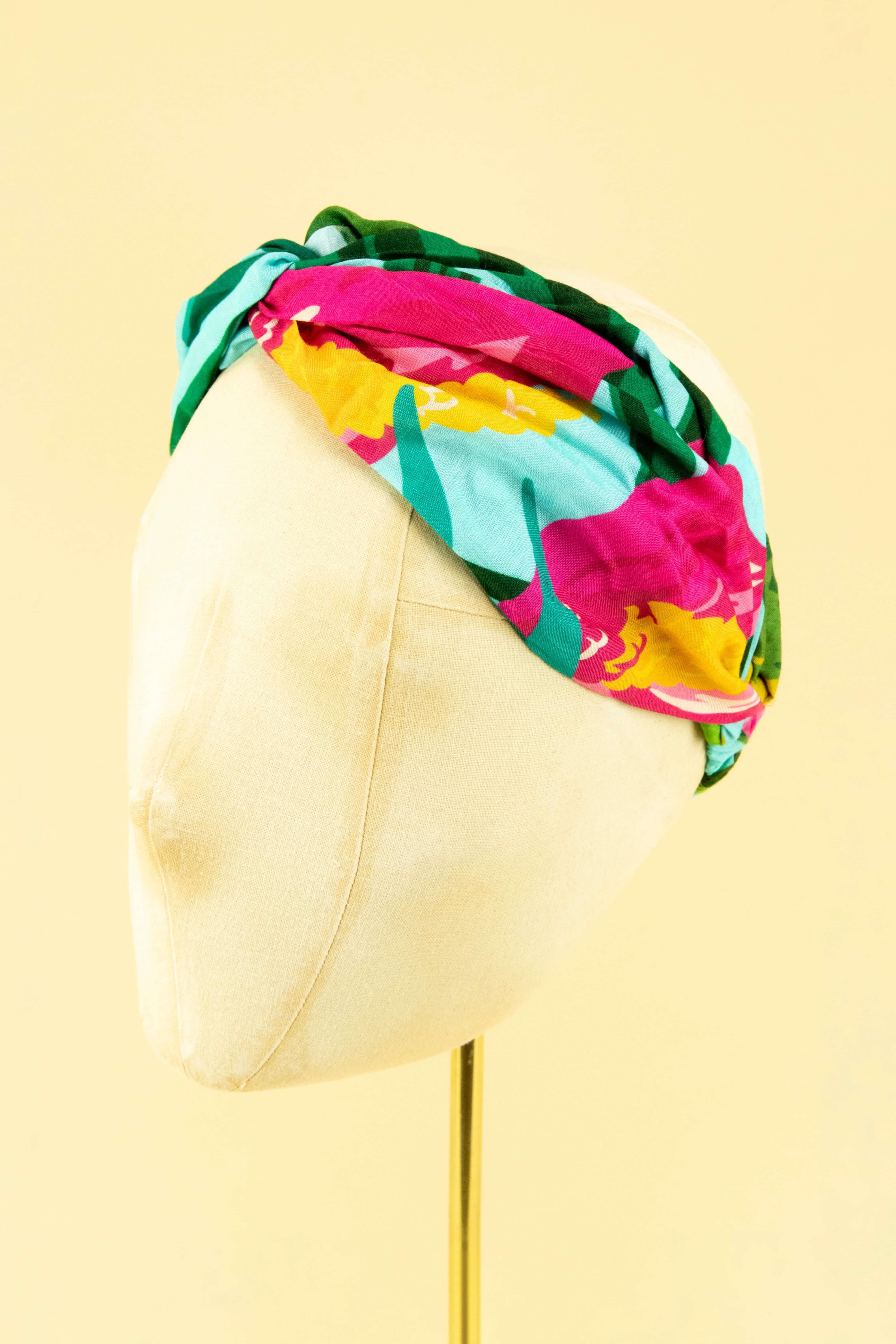 Cheetah Elasticated Headband - Blue