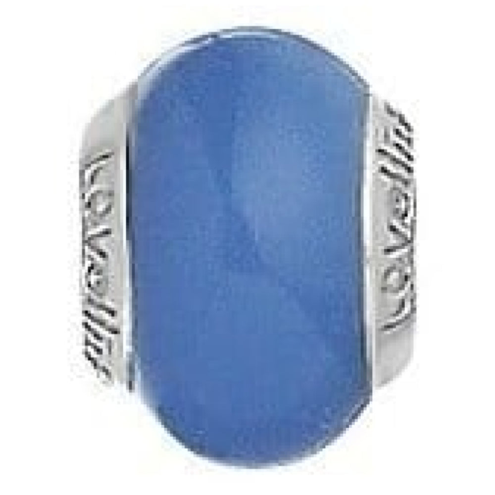 Sterling Silver 'Sky' Murano Glass Link