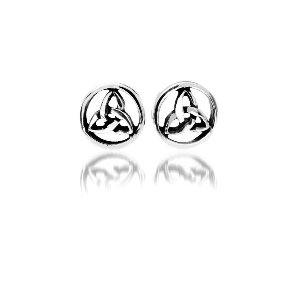 Celtic Trinity Knot Round Stud Earrings