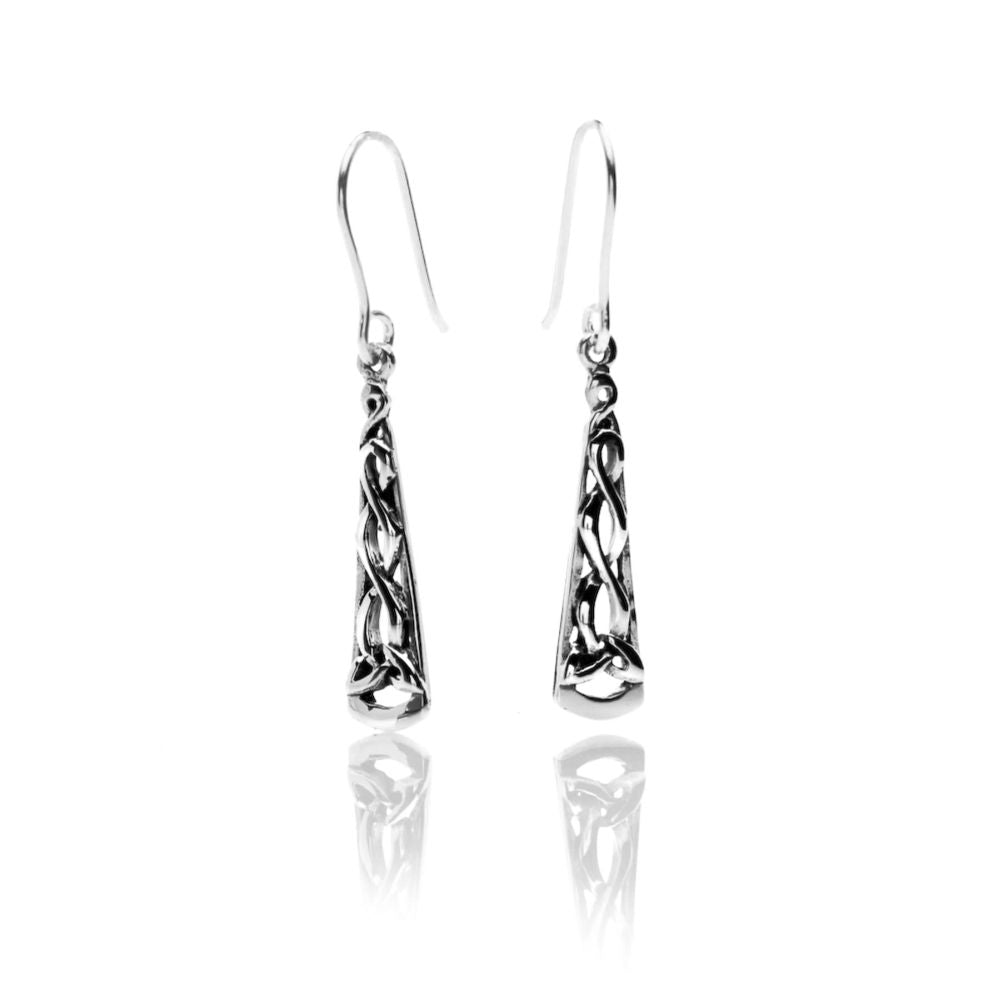 Celtic Long Trinity Knot Earrings