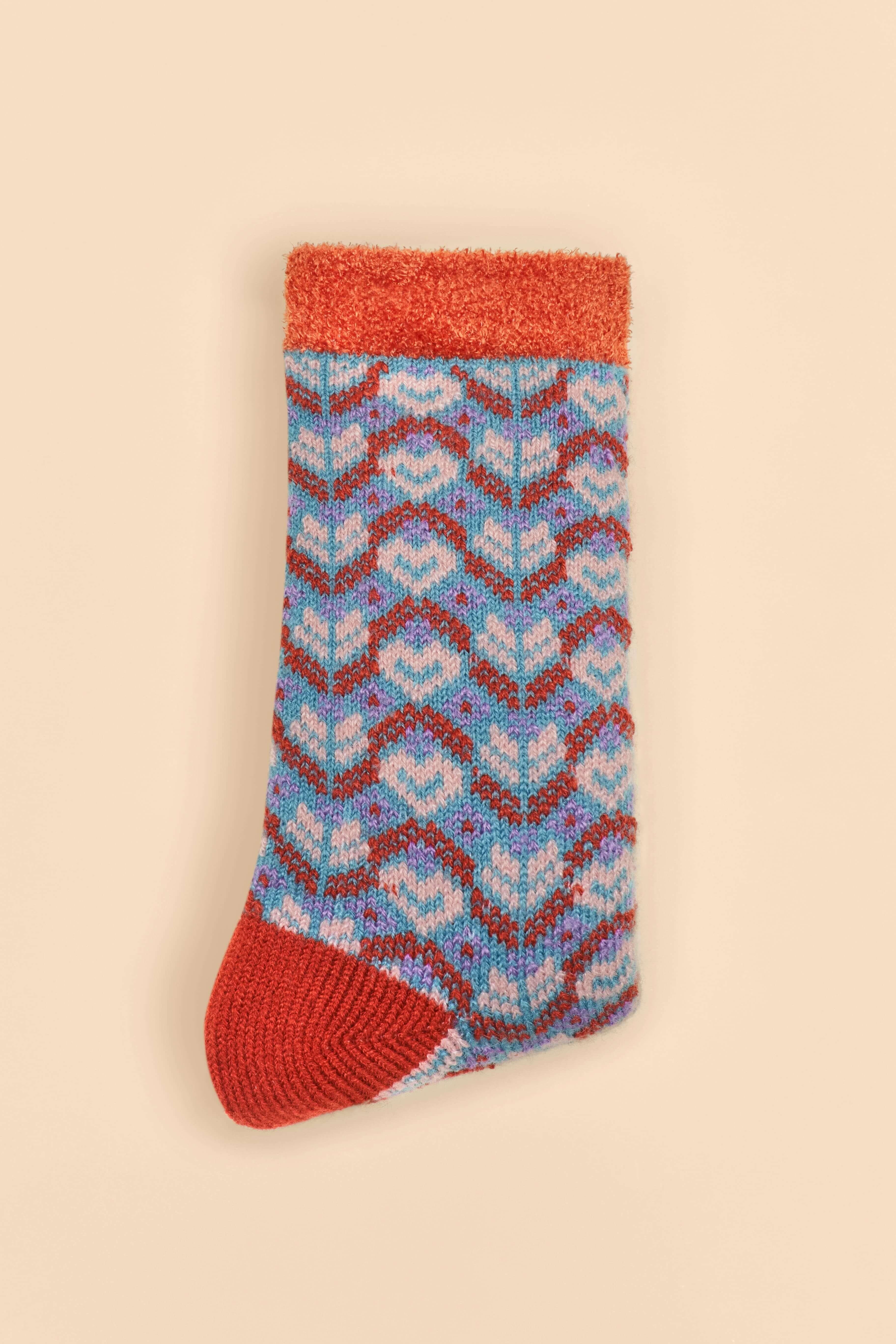 Fair Isle Cosy Socks - Teal