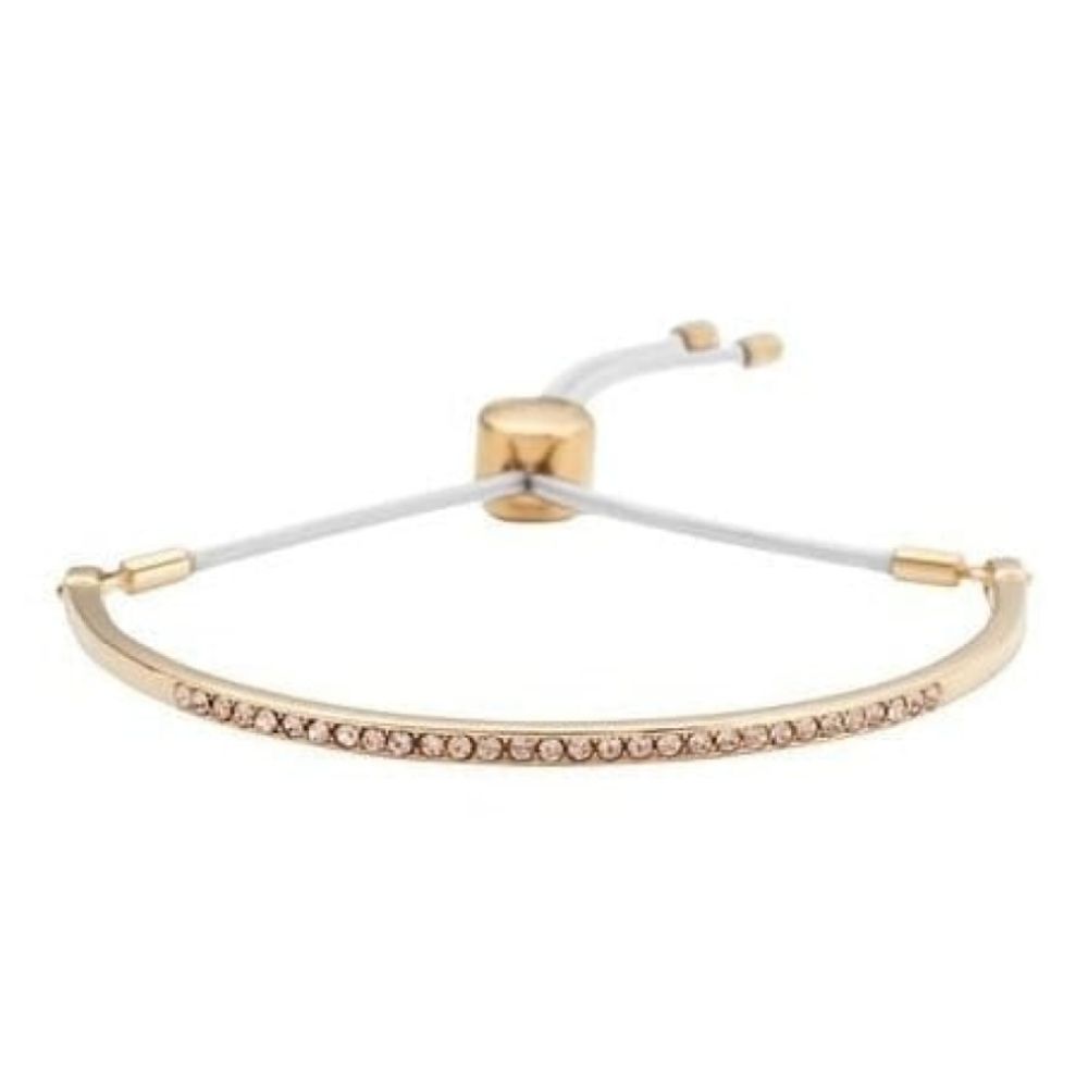 Ladies Crystalised Rose Gold Adjustable Semi Bangle
