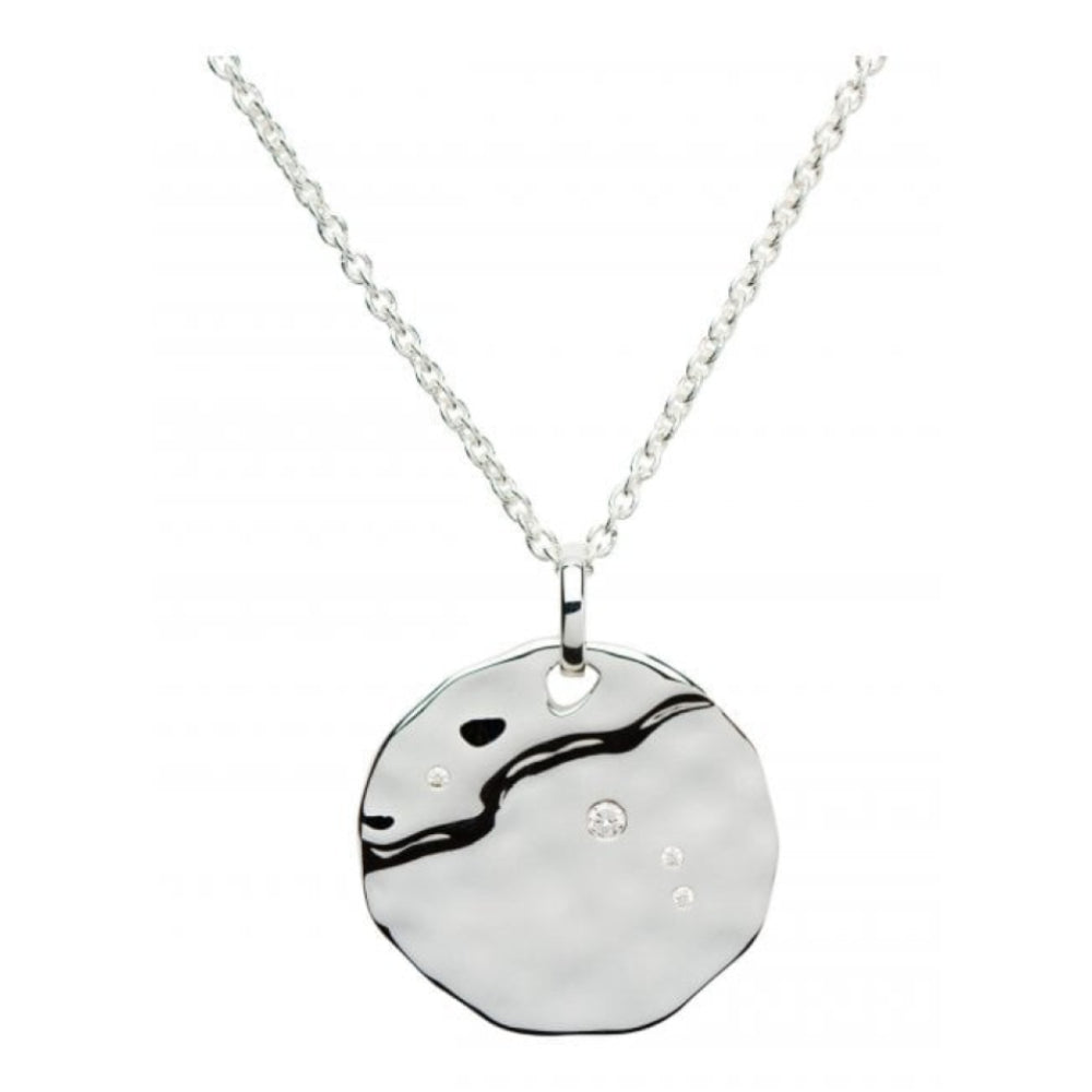 Sterling Silver 925 Pendant With Cz Incl. Chain. Aries