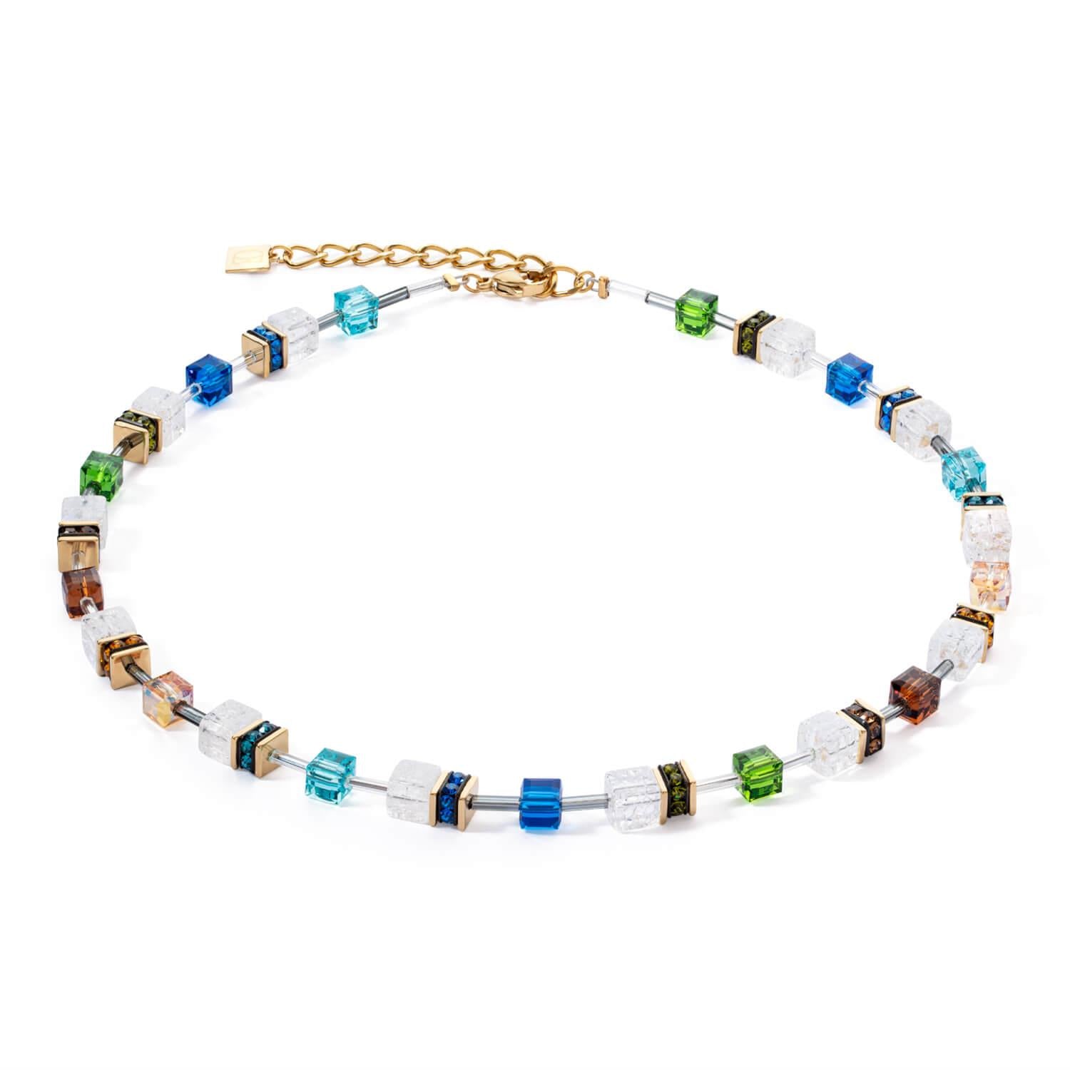 GeoCUBE Iconic Nature Necklace In Multicolour & Gold