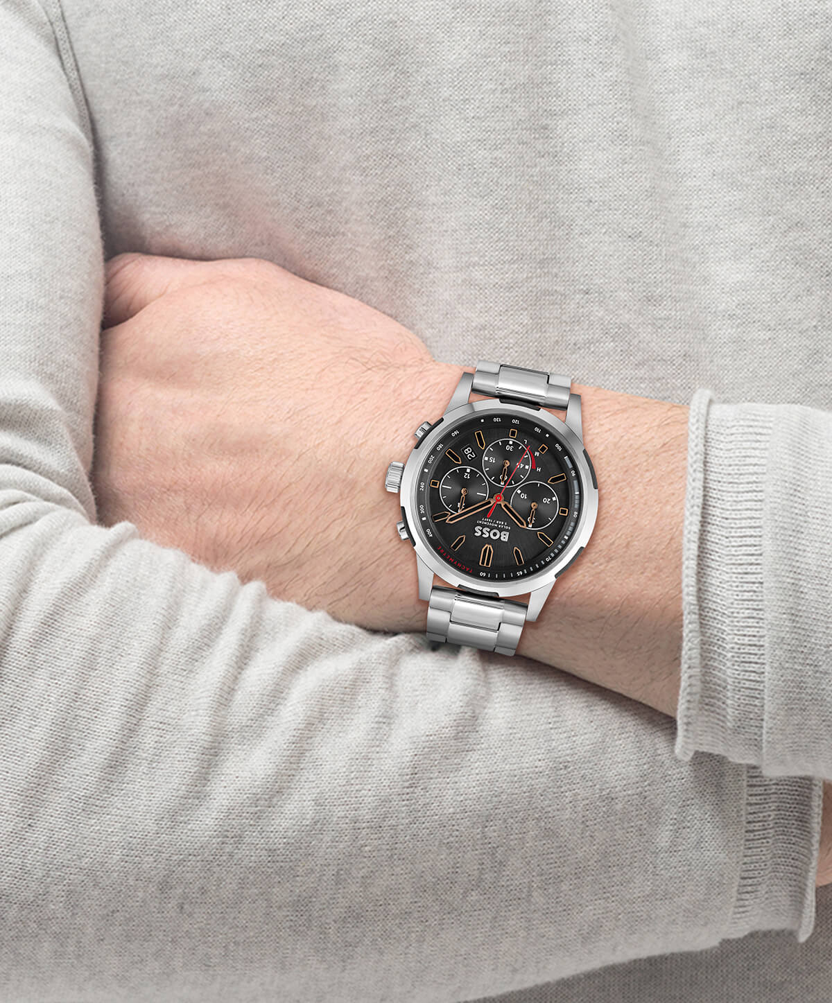 Solgrade Recycled SS Strap Solar Powered Watch