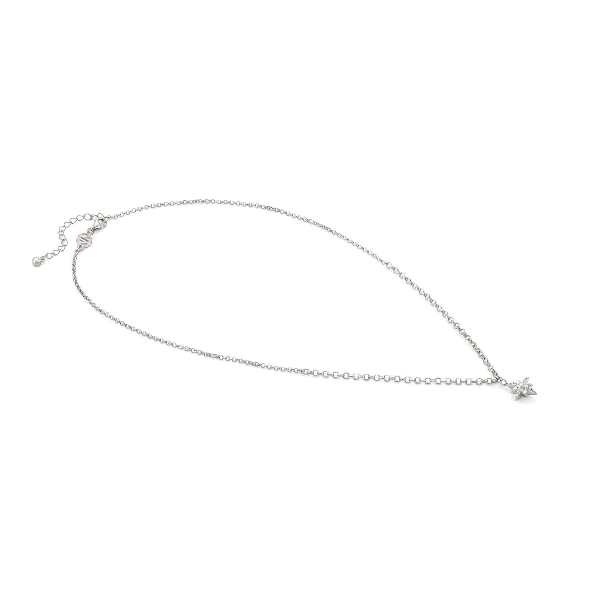 Sweetrock Romance Silver & CZ Wind Rose Pendant Necklace