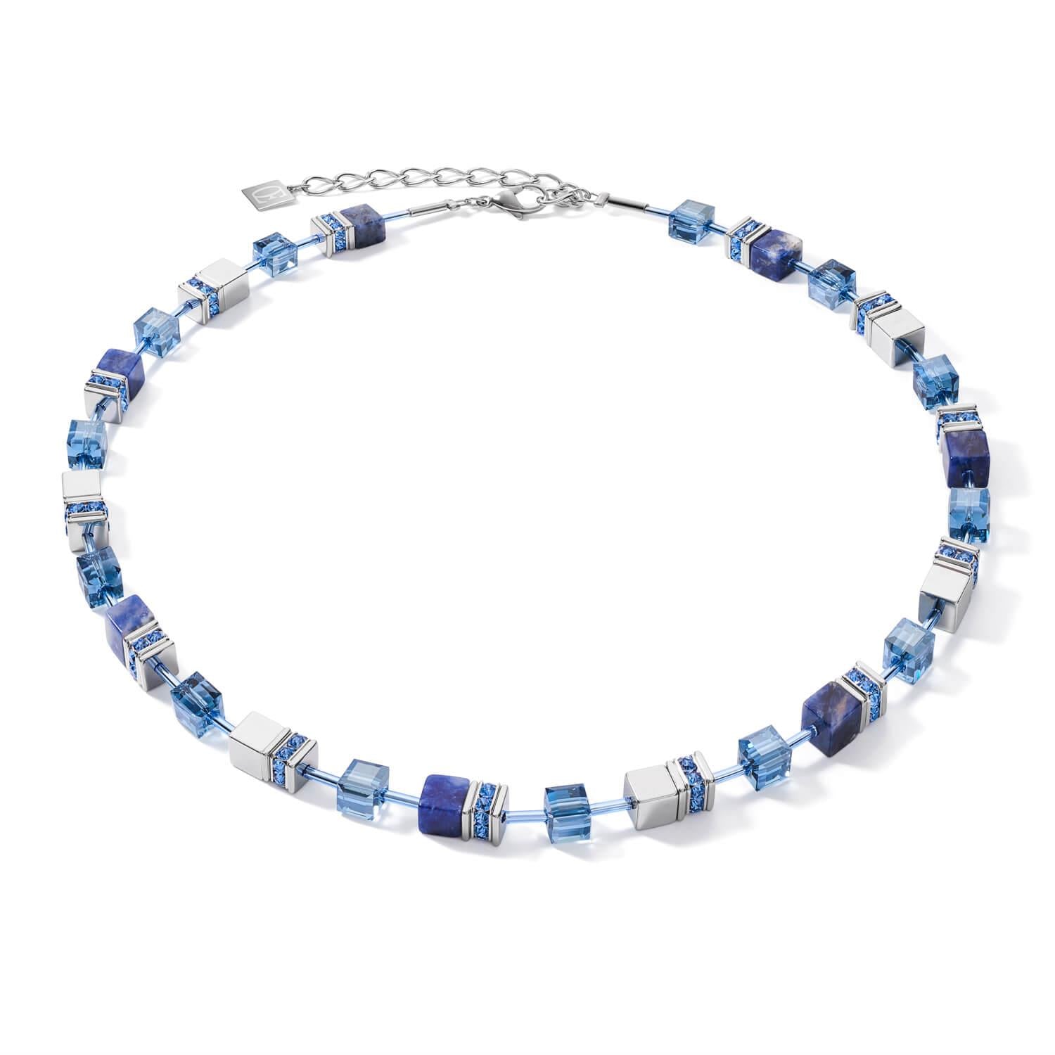 GeoCUBE Sodalite & Haematite Blue Necklace