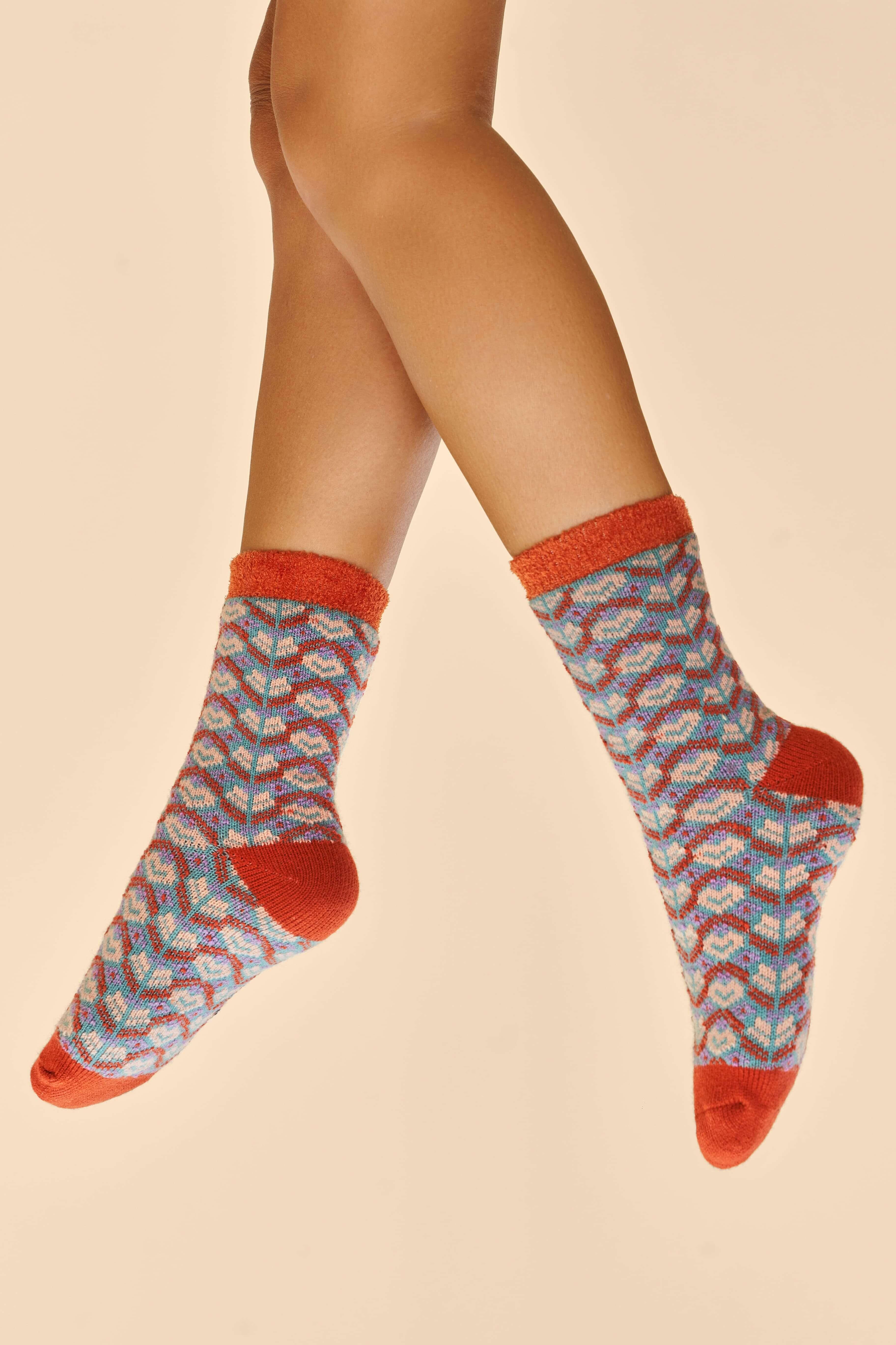 Fair Isle Cosy Socks - Teal