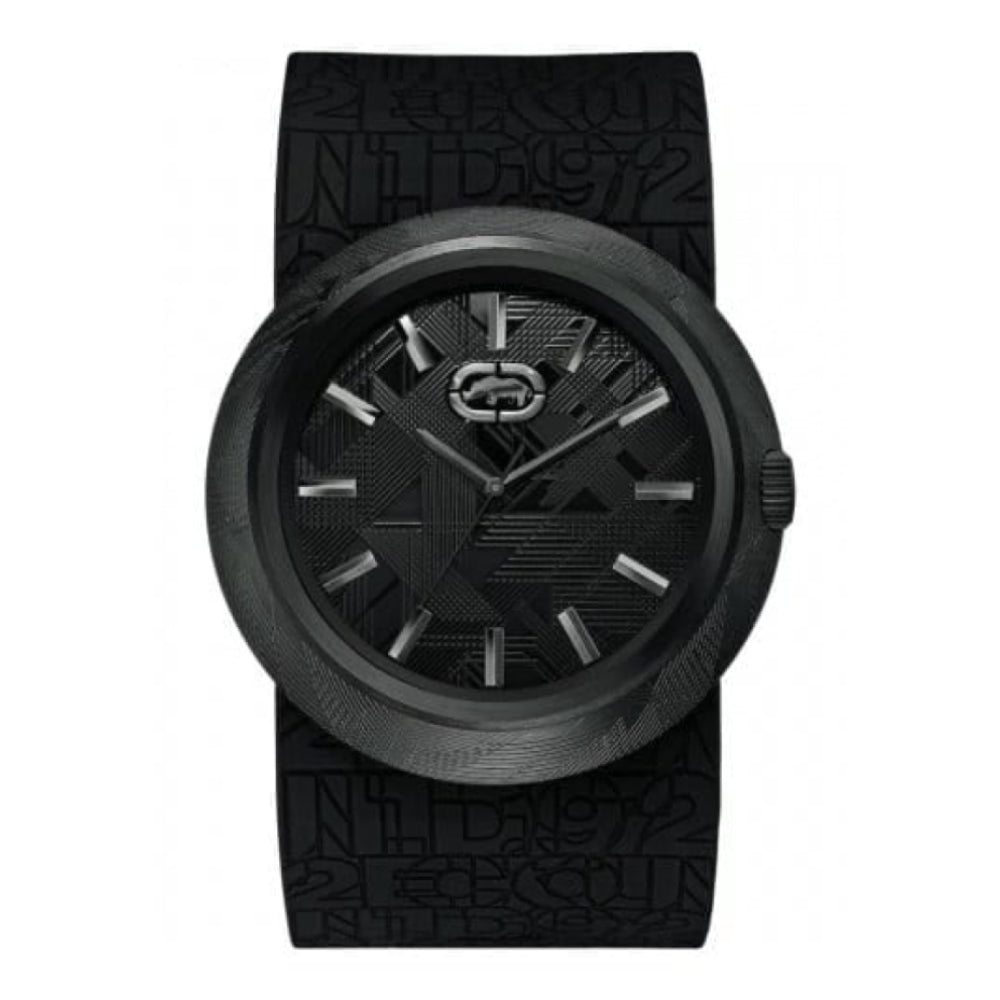 Gents The Eero Black Silicone Oversized Strap Watch