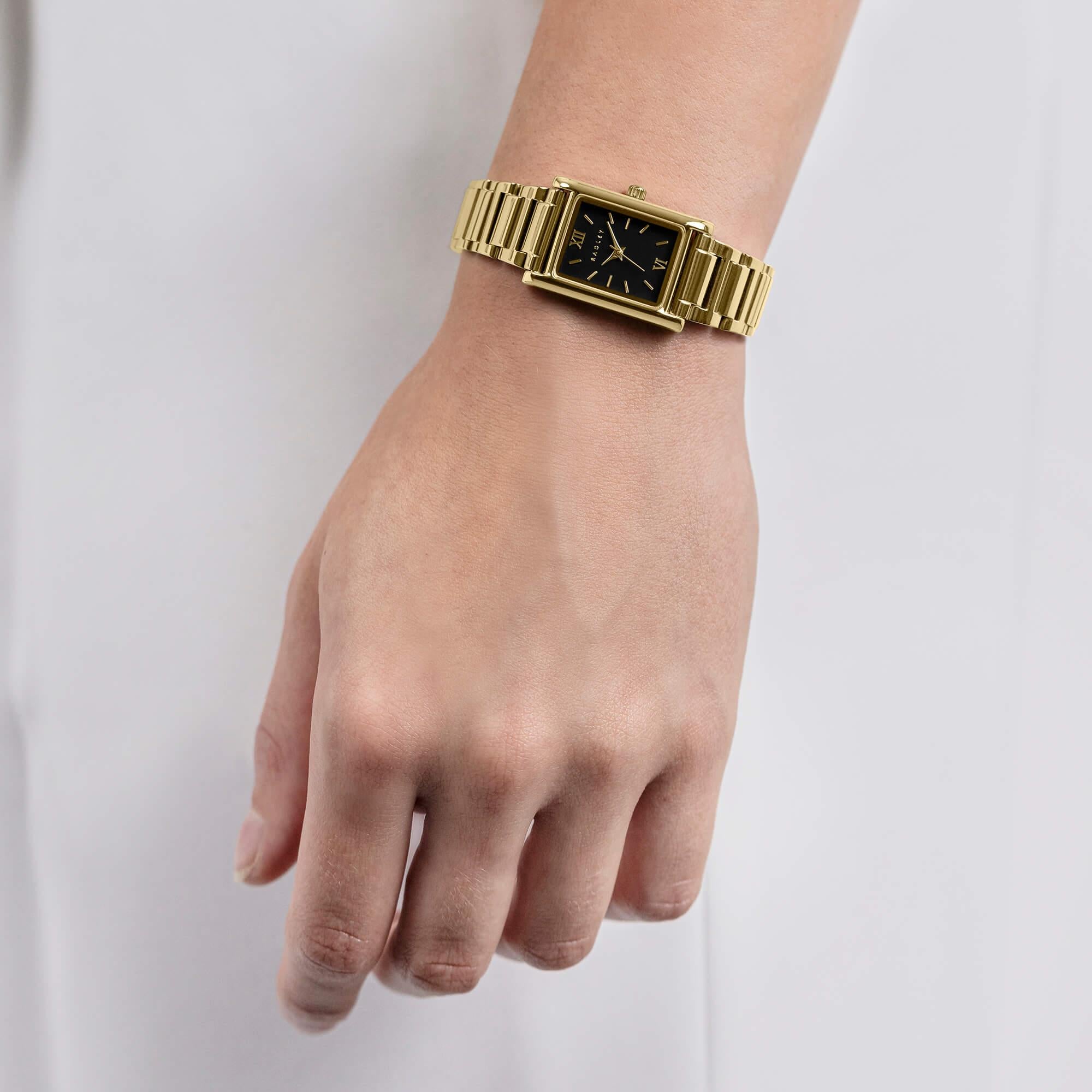 Tank Gold Plated Bracelet Watch