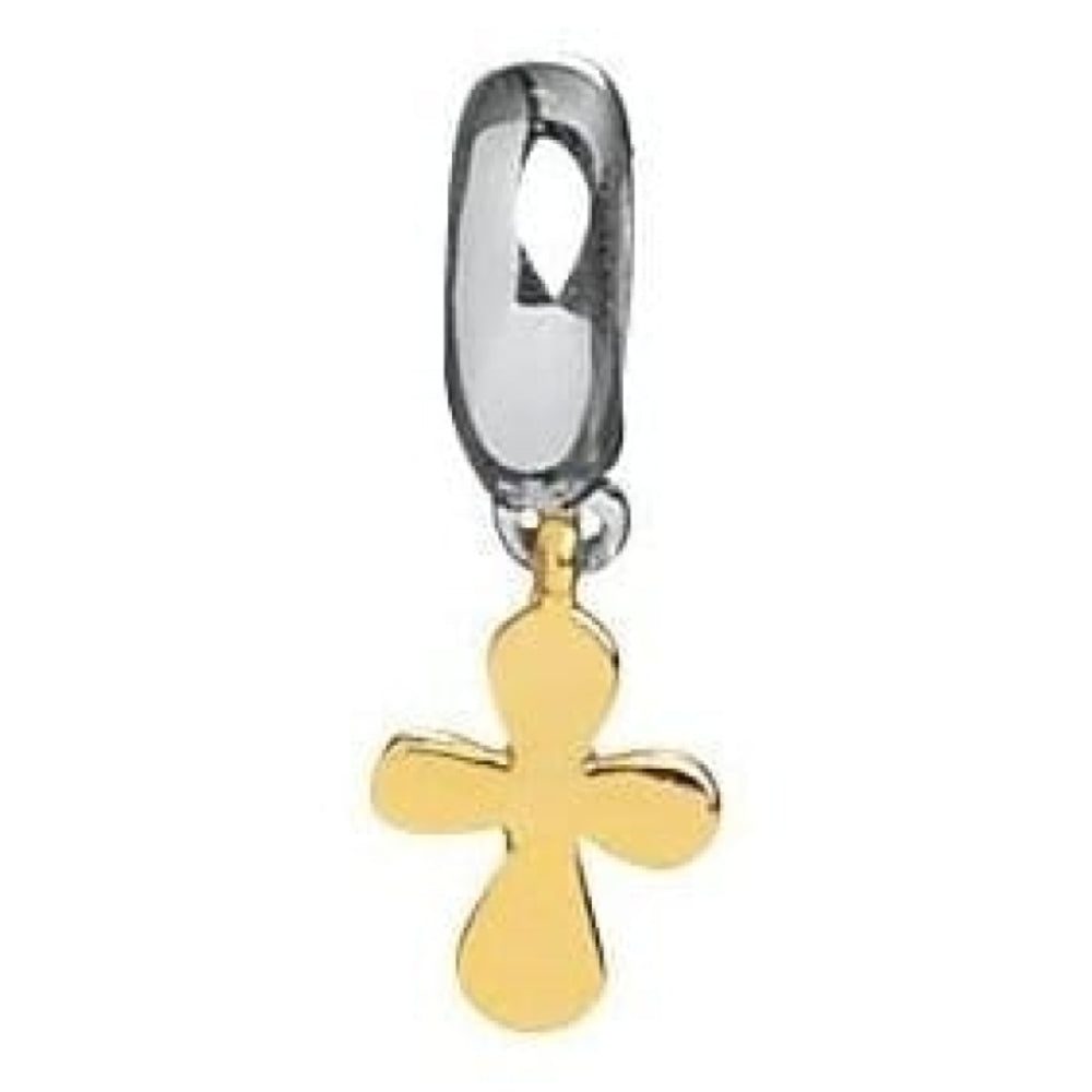 Ladies 'Gold Cross Drop' Pendant Charm