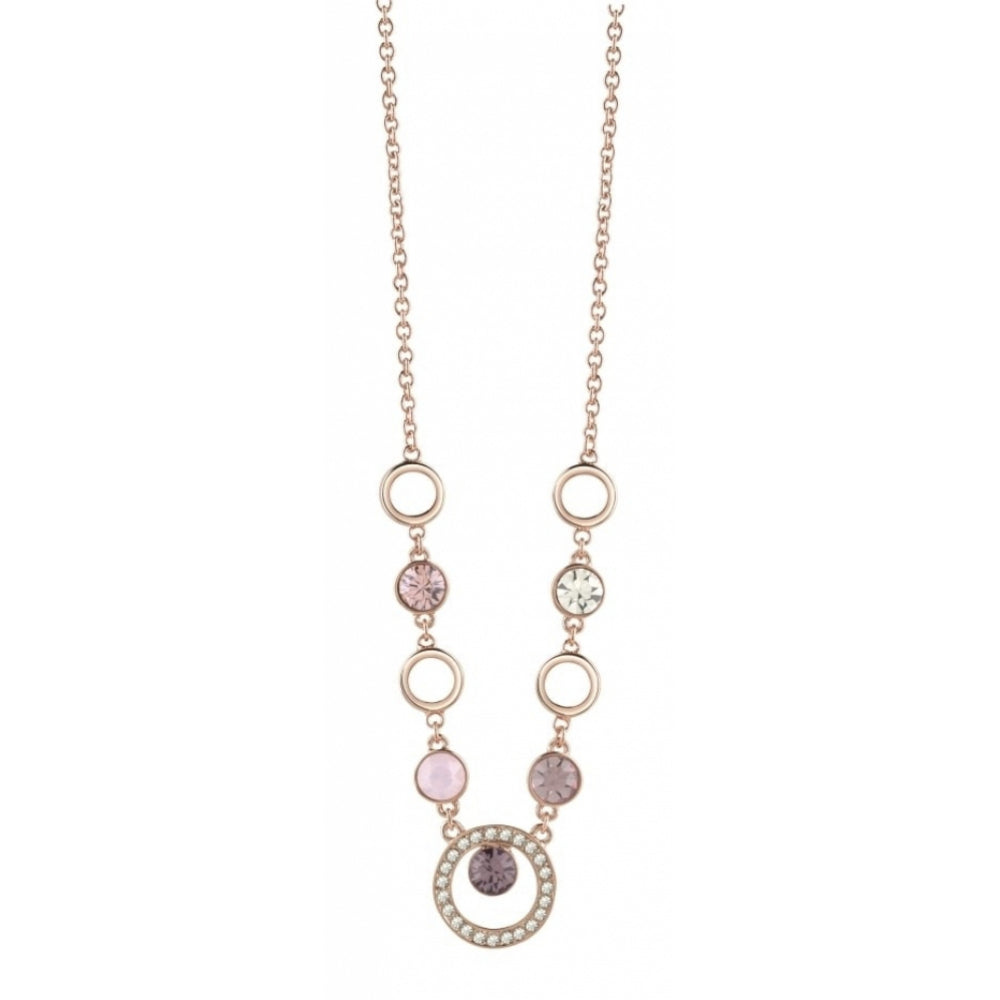 Rose Gold Plated Hypnotic Stone Circle Necklace
