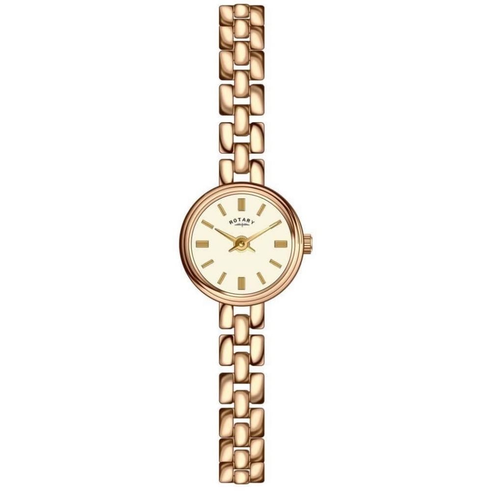 Womens Yellow Gold Round Face Bracelet Watch