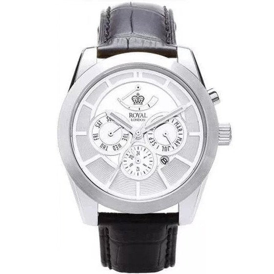 Mens Automatic Month, Date and Day Chrome Watch