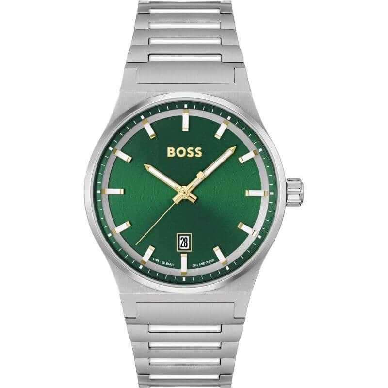 Candor SS Bracelet With Green Dial Gents Watch