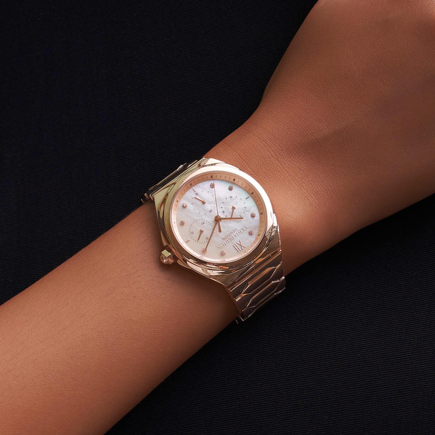 Lustre Multi-Function White Dial & Rose Gold Bracelet Watch