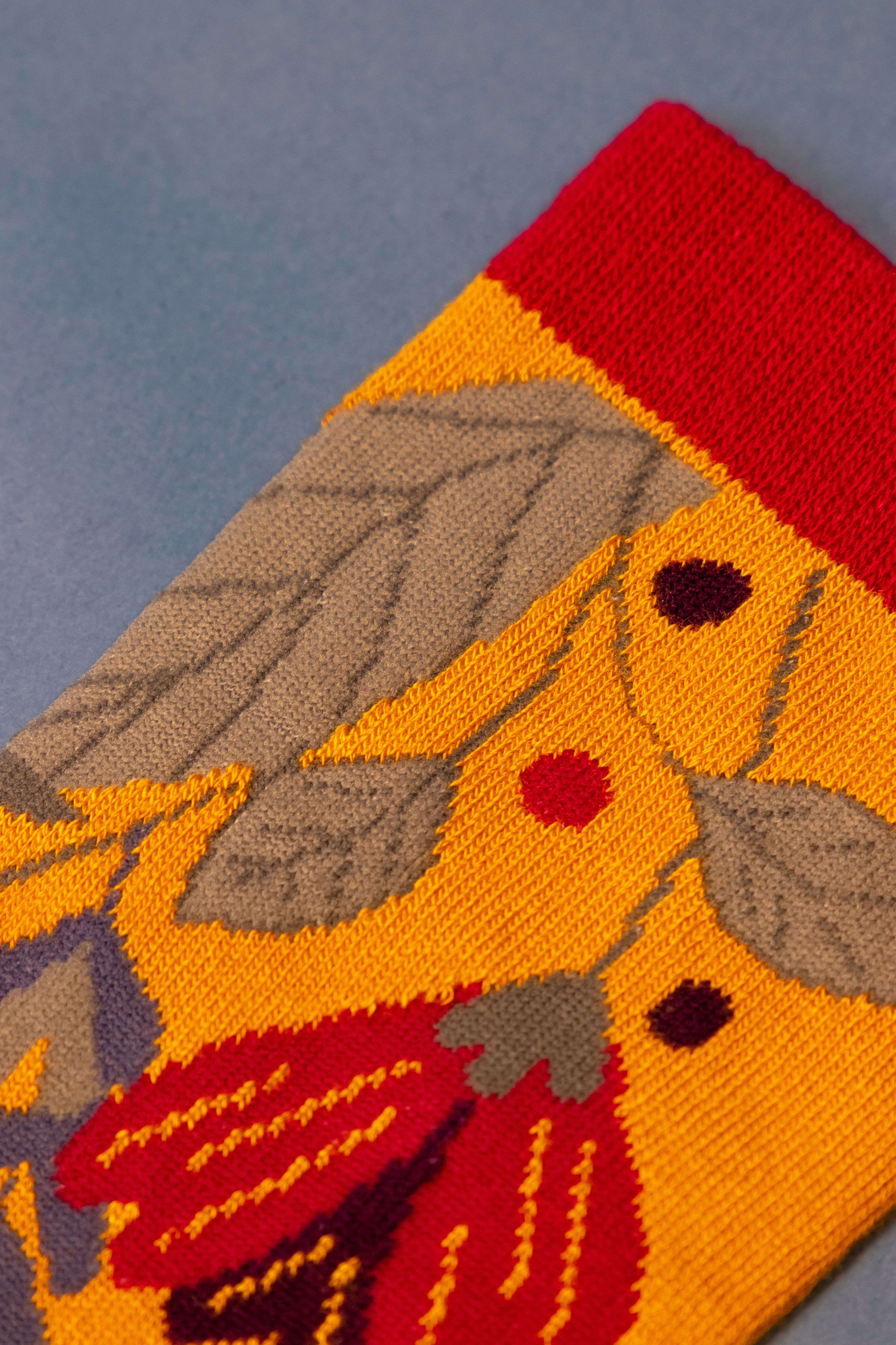 Delicate Floral Ankle Socks- Mustard