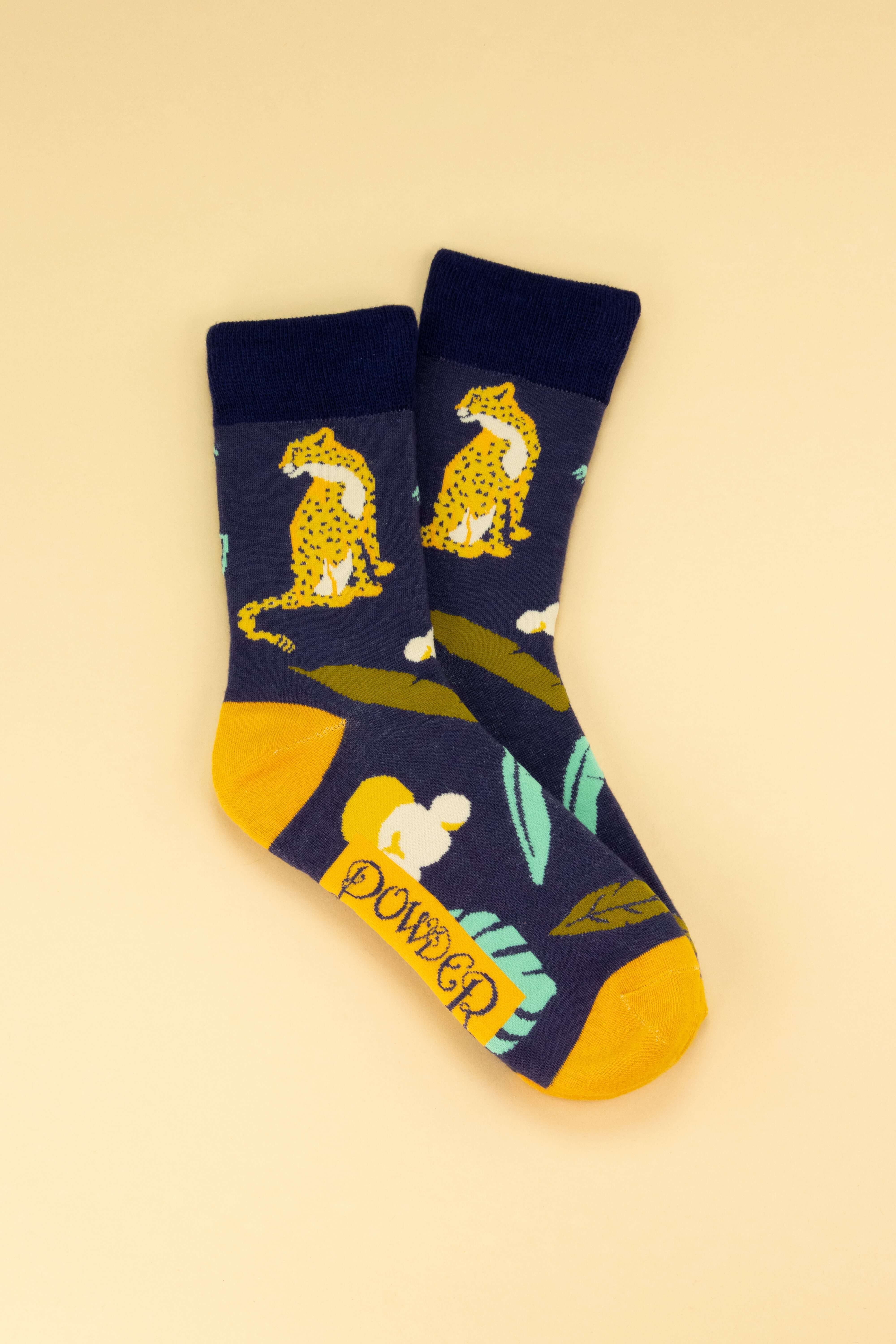 Cheetah Scene - Navy Men's Socks
