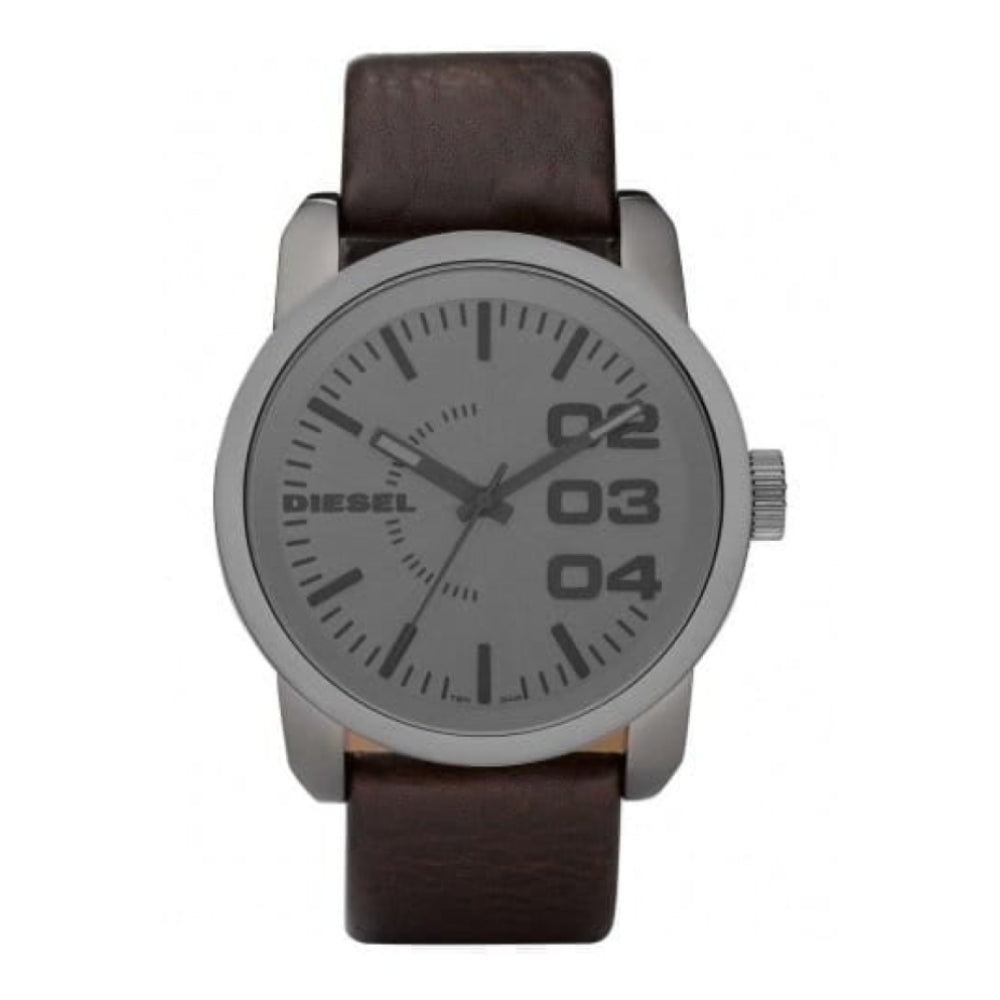 Gents Leather Strap Watch With Grey Dial