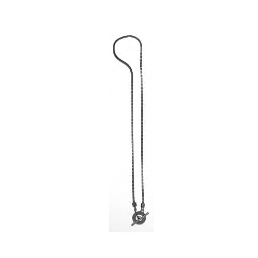 45cm Black Rhodium Sterling Silver Toggle Necklace