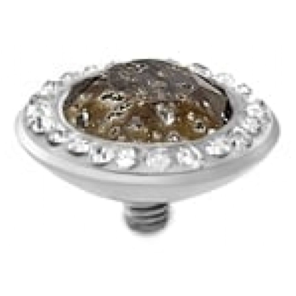 Famosa Stainless Steel 13mm Tondo Deluxe Black Patina Ring Top