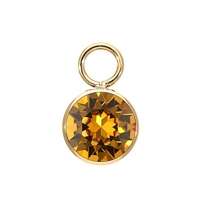 Golden Topaz Charm BOTTONE 10mm (G/P)