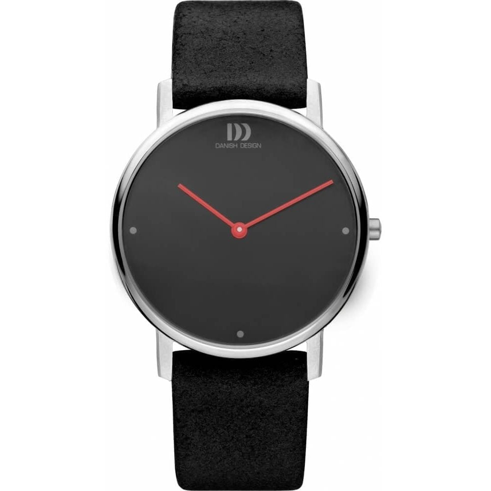 Titanium Black Dial & Black Leather Strap Ladies Wristwatch