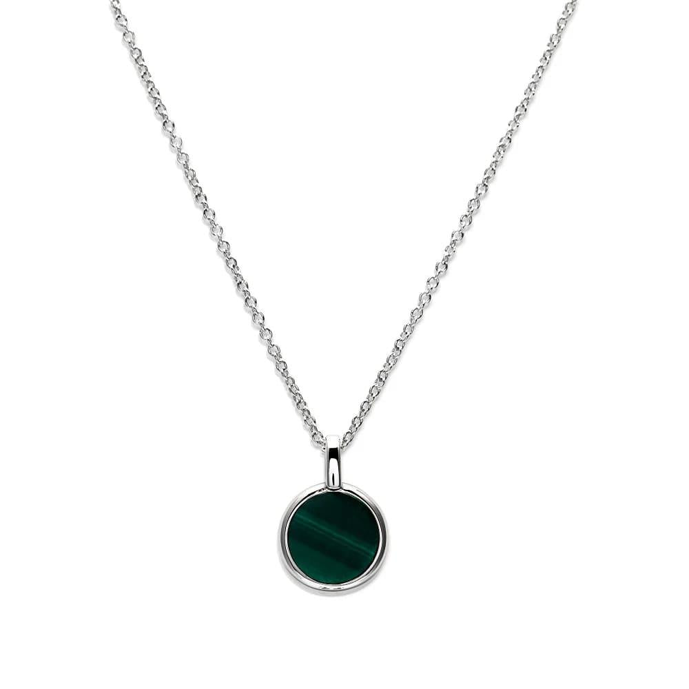 Sterling Silver Malachite Pendant Necklace