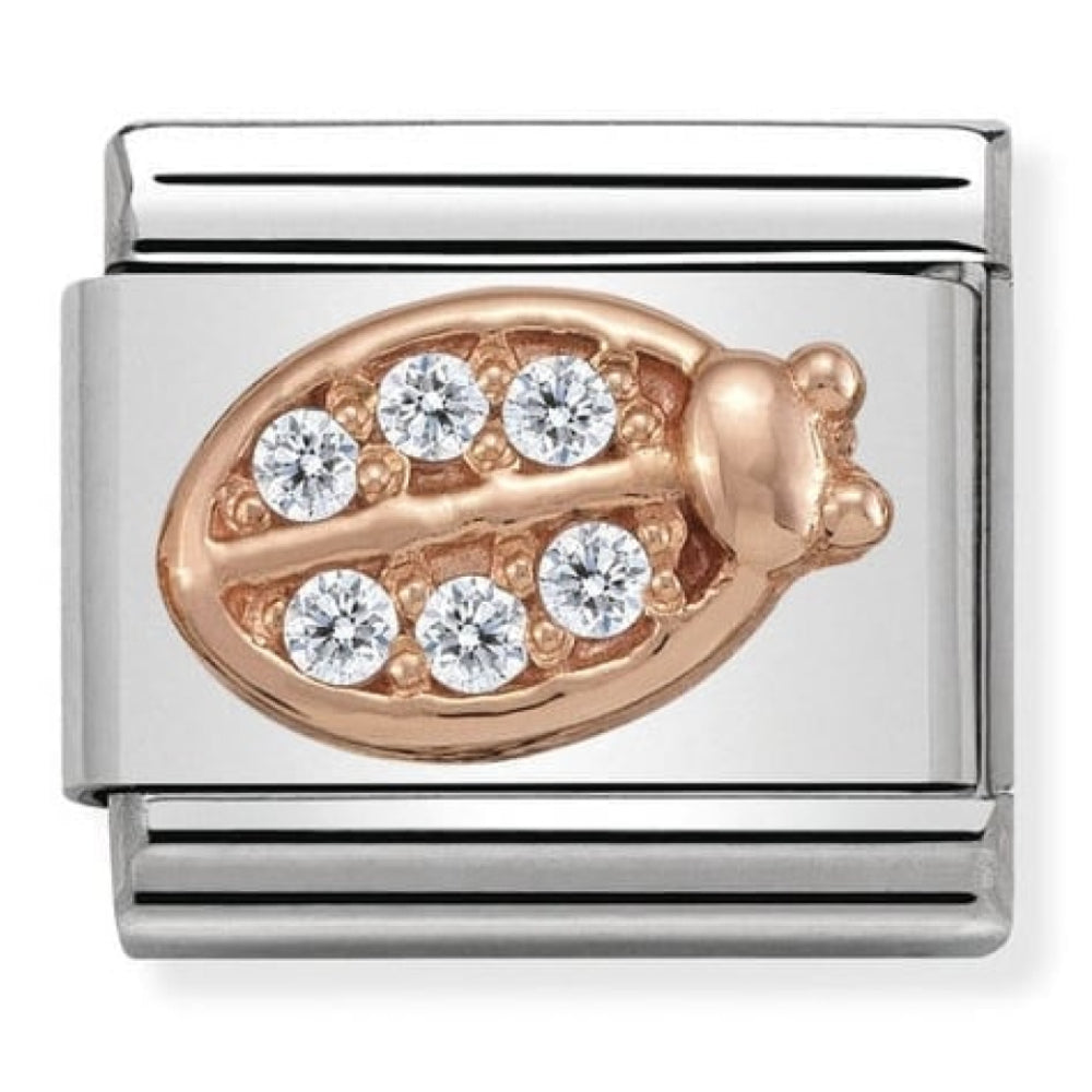 Classic Rose Gold CZ Ladybug Link