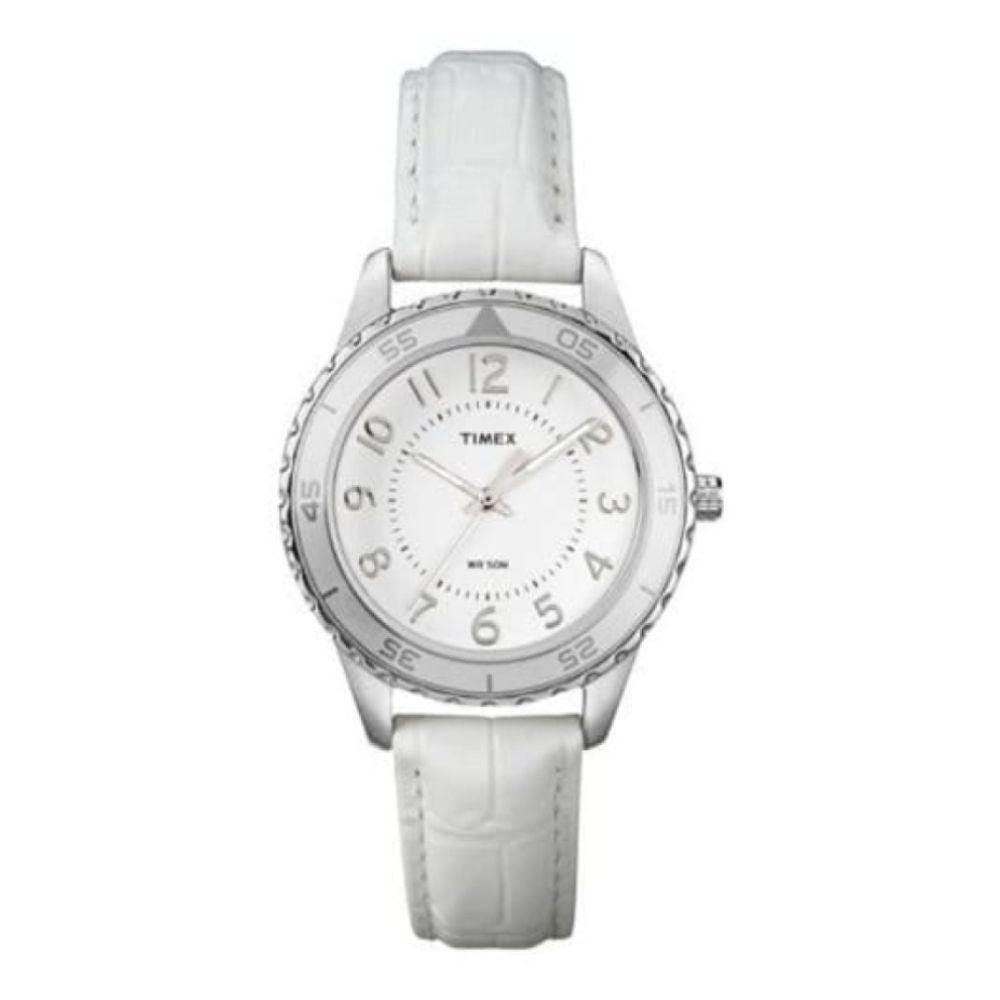 Ladies Sport White Croco Leather Watch