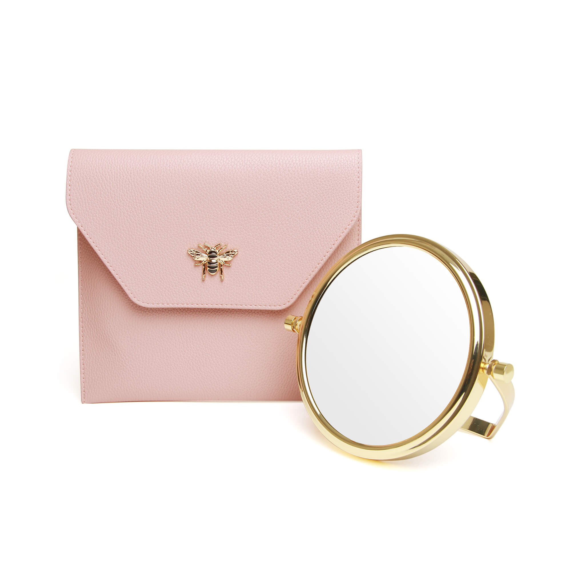 Pink - Travel Mirror & Case - 7x Magnification