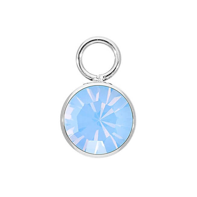 Light Sapphire Opal Charm BOTTONE 10mm (SS)