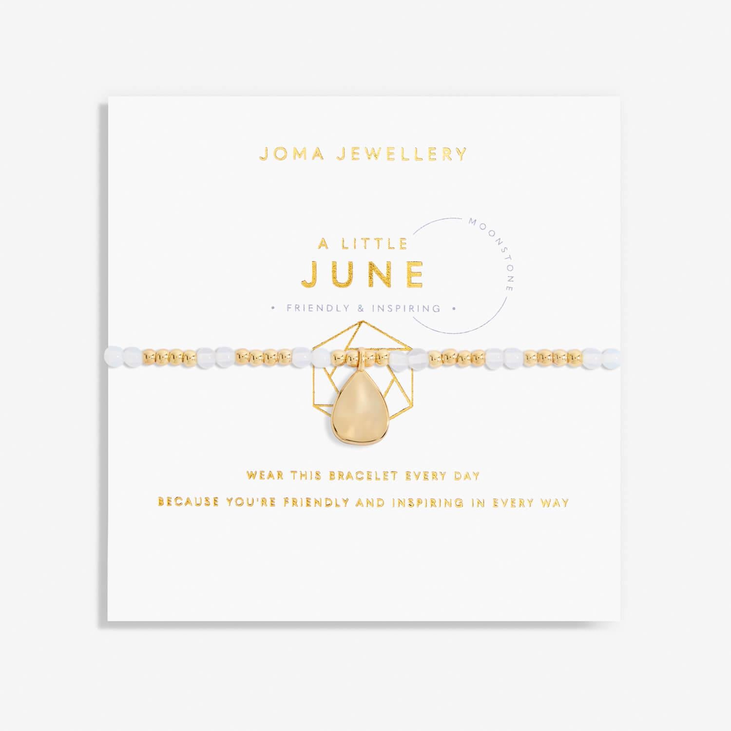 June A Little Birthstone Gold Bracelet