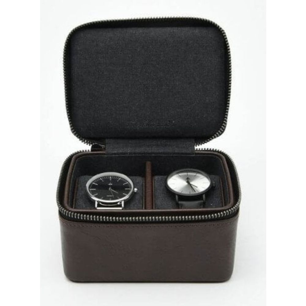 Brown Double Zipped Watch Box
