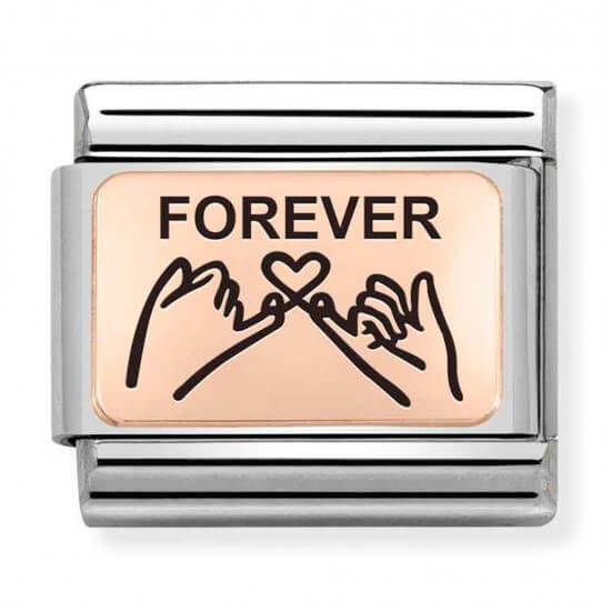 Composable Classic Plates Forever Hands 9K Rose Gold Link