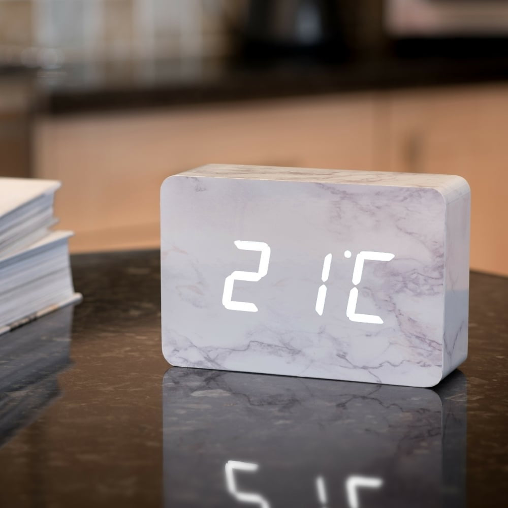 Brick Marble Click Clock