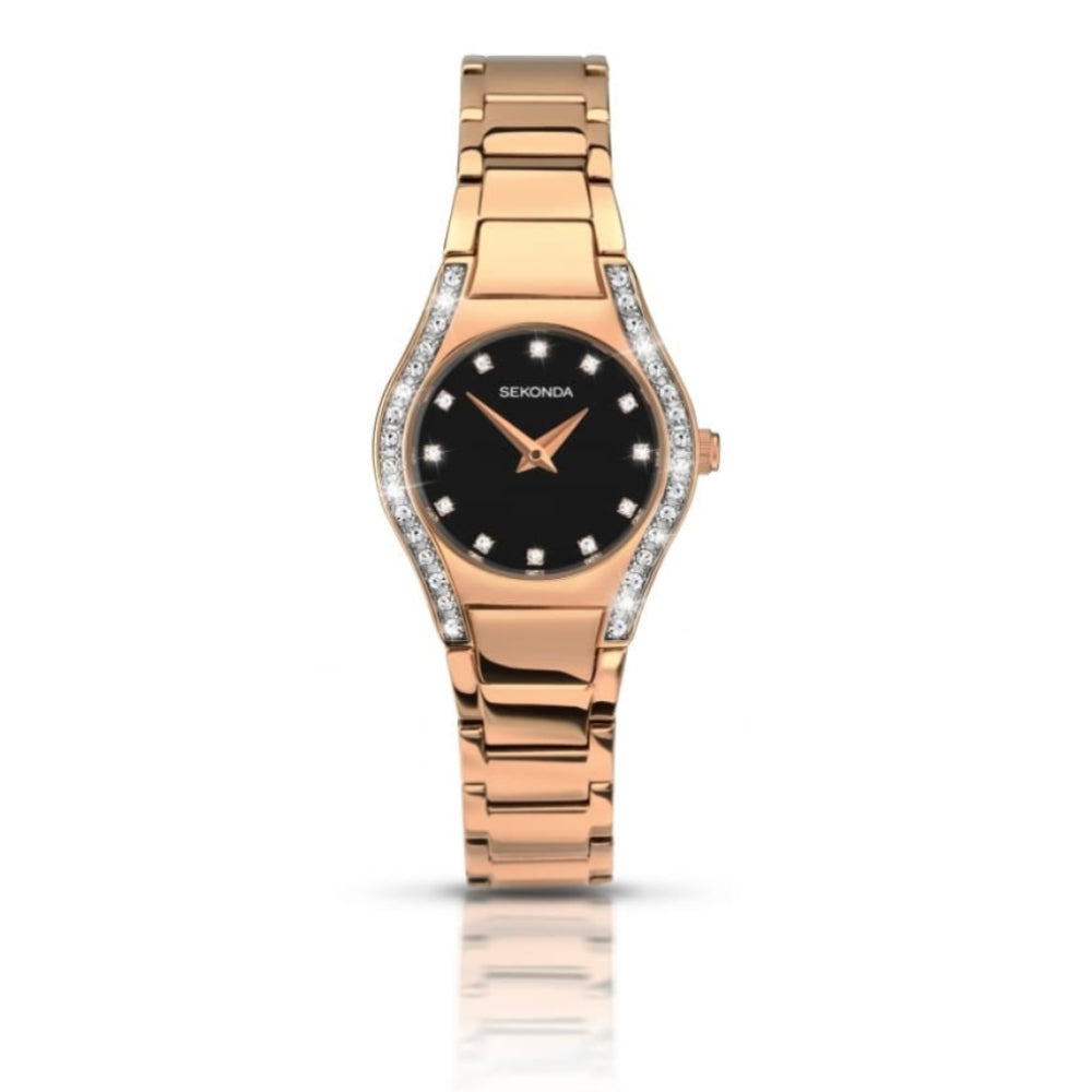 Ladies Rose Gold Coloured Watch