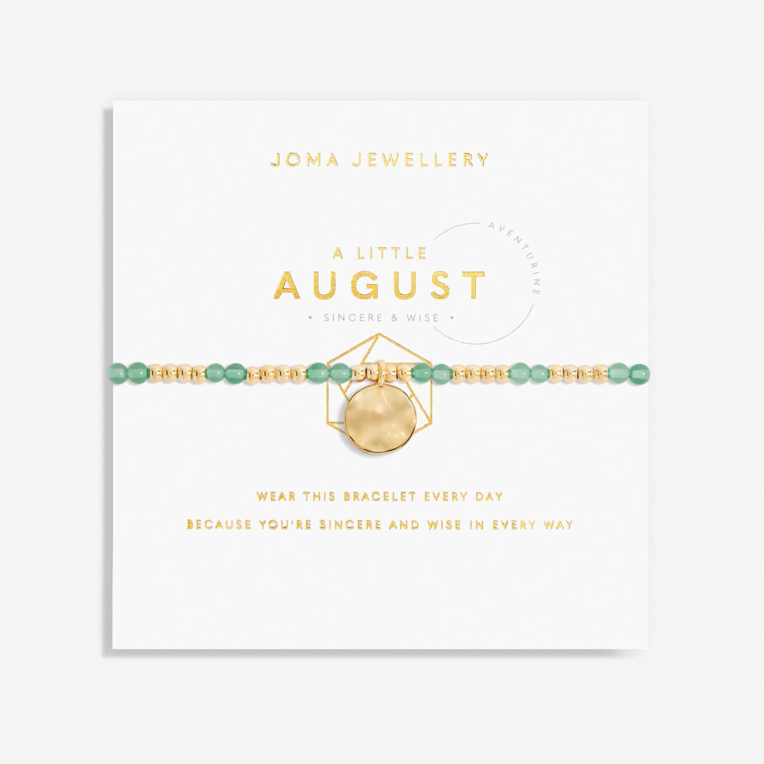 August A Little Birthstone Gold Bracelet
