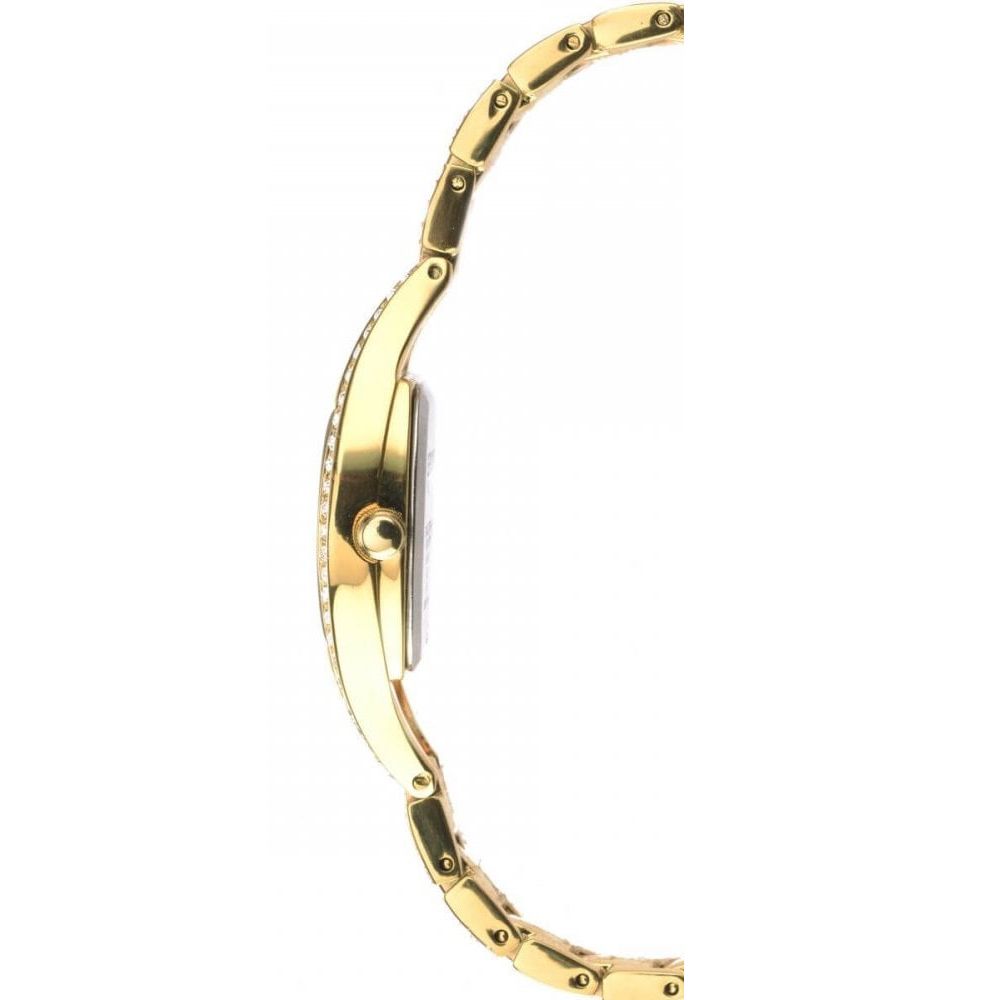 Gold Plated Stone Set Case With MOP Dial & Stone Set Bracelet Strap Ladies Watch