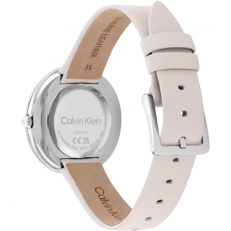 Twisted Bezel White Dial & Cream Leather Strap Ladies Watch