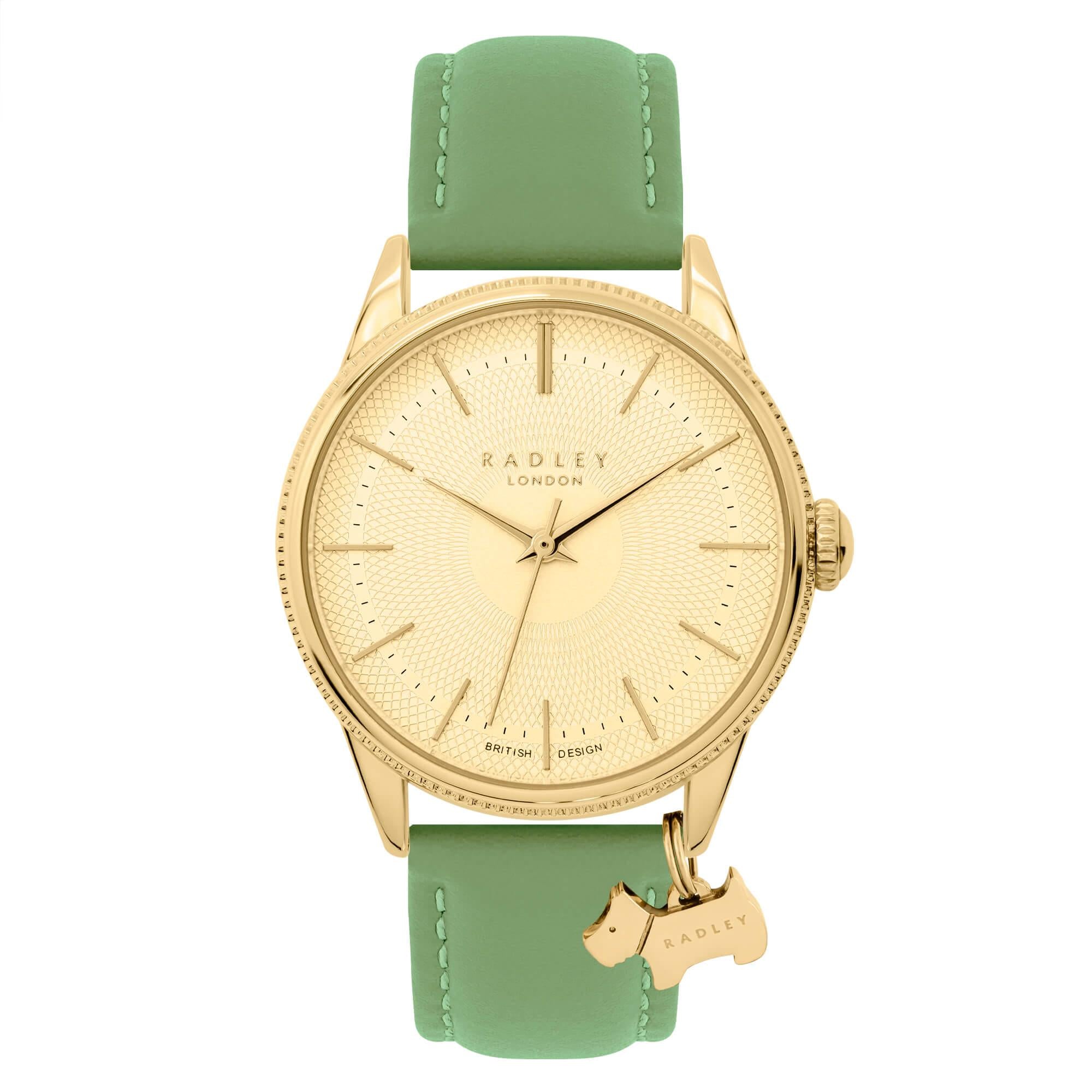 Lewis Lane Ladies Coin Edge Bezel Green Fig Watch
