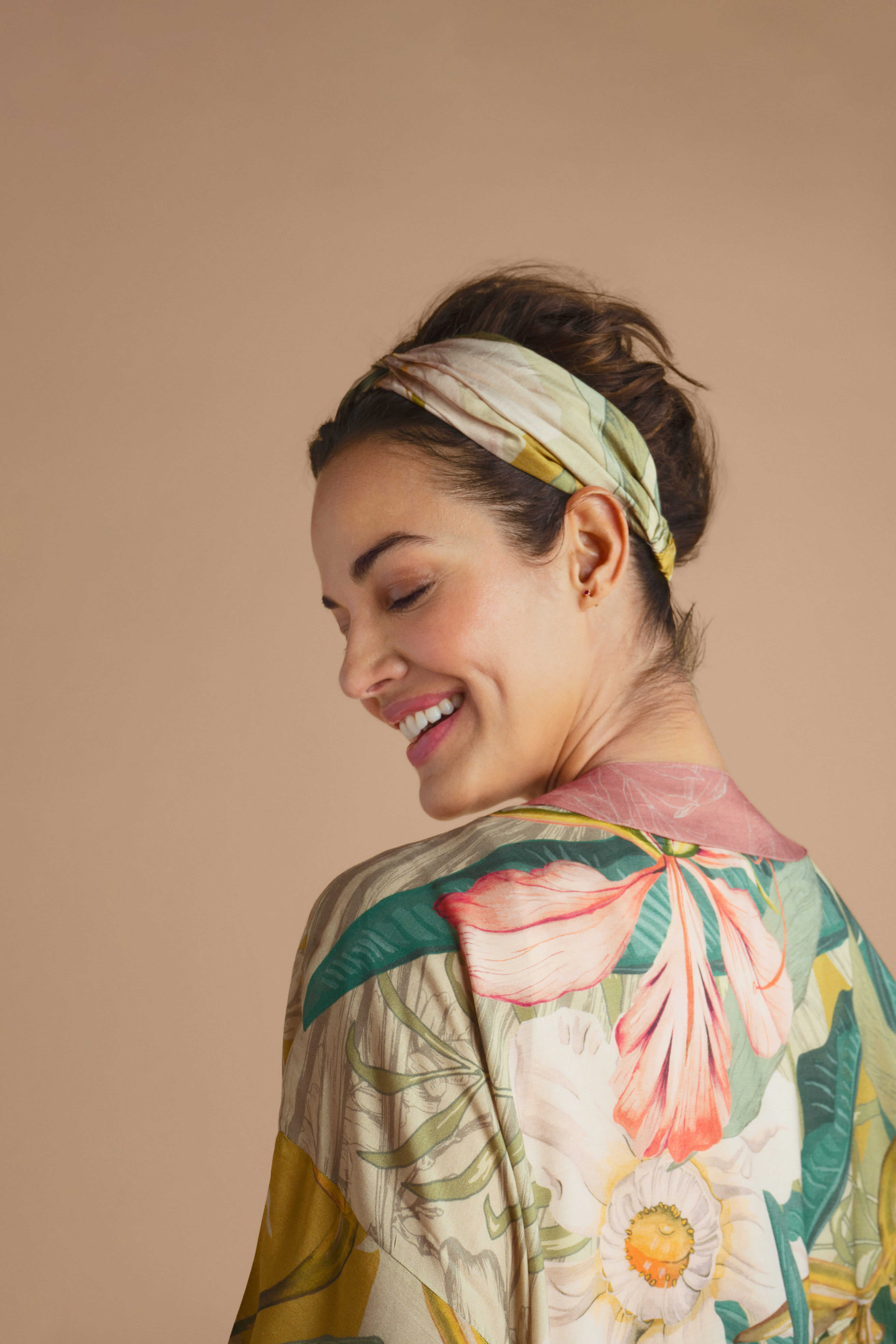 Delicate Tropics Elasticated Headband - Sage