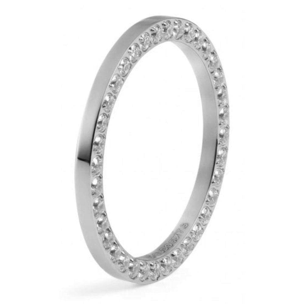 RI SIENA (S/P) Crystal Spacer Stainless Steel Ring