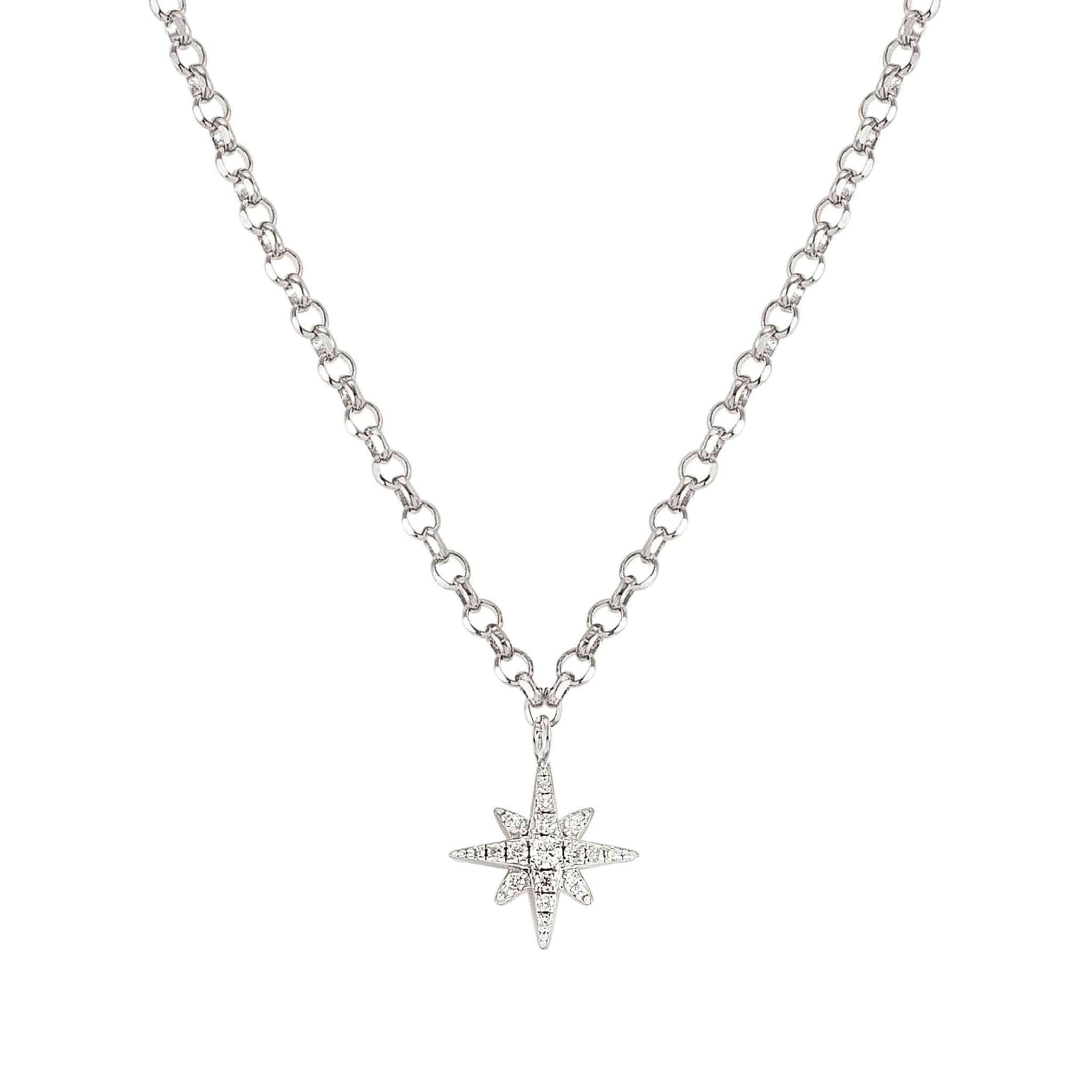 Sweetrock Romance Silver & CZ Wind Rose Pendant Necklace